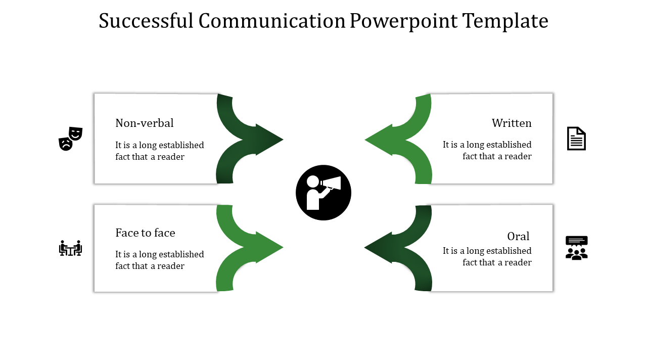communication powerpoint template-4-green